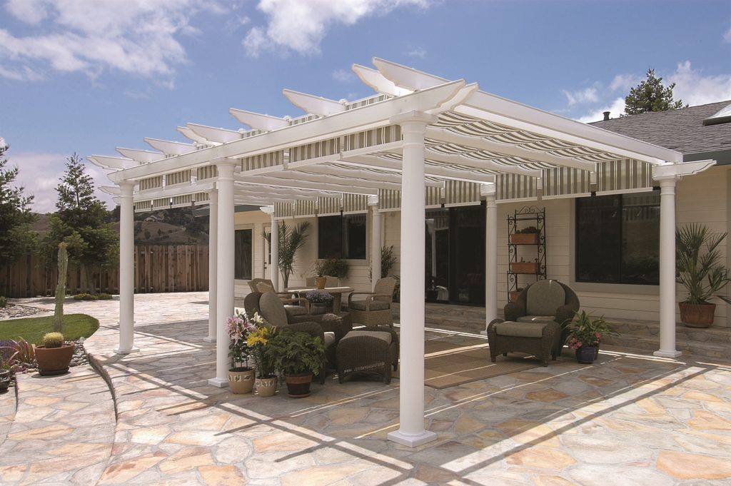 image of a white pergola