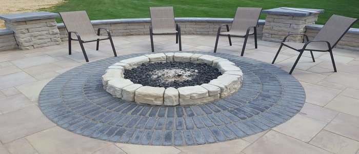 fire features circular ground level firepit