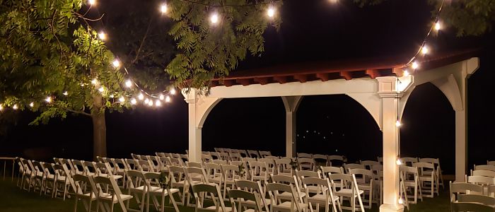 ceremony area with Pavilion by Outdoor Innovations.