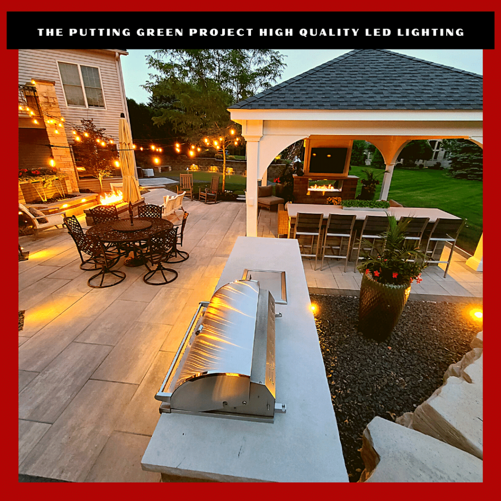 LED lighting enhances your outdoor living space well into the night. 