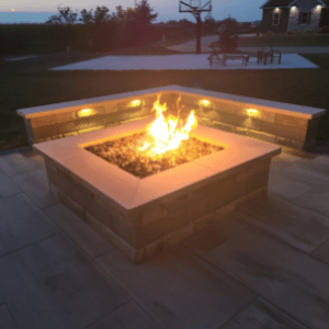 Providing real ambience, this fire feature will be beautiful year around.