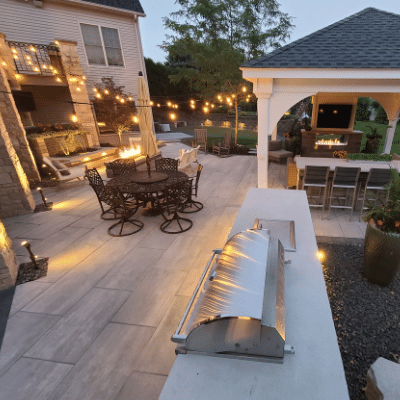 Example of the power of landscape pavers to transform a space.
