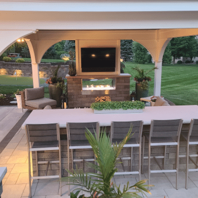 Pergolas and Pavilions: You can add a TV for a fun movie night or the big game.