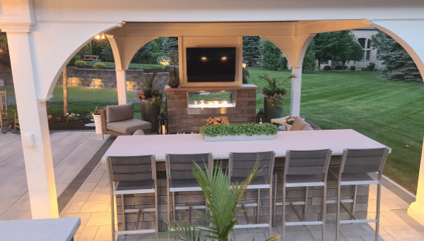 Untitled design - 2021-10-29T111826.798 Pergolas and Pavilions: You can add a TV for a fun movie night or the big game.