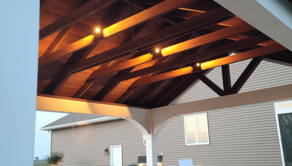 Untitled design - 2021-10-29T114549.248 Pergolas and pavilions can have lighting installed to increase the cozy feel.