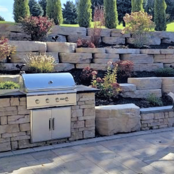 Example of an outdoor oasis created by outdoor innovations, a landscaping project that can be done by a professional landscaper. 
