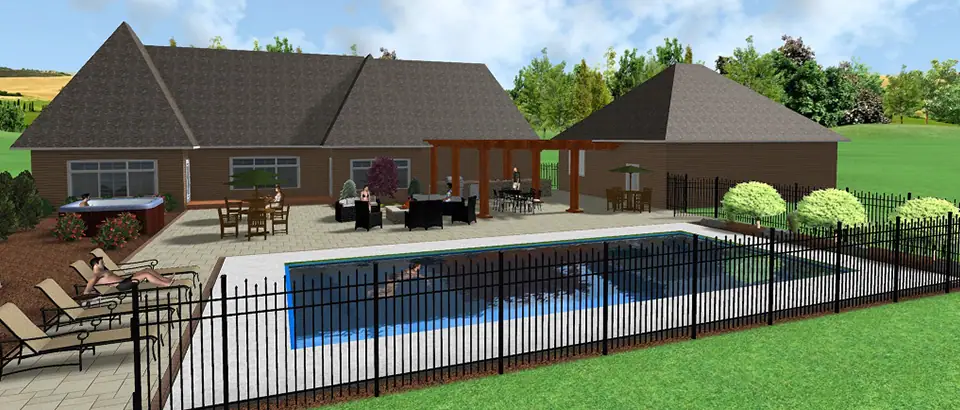 Example 3D image from an Outdoor Innovations digital landscaping design project. 