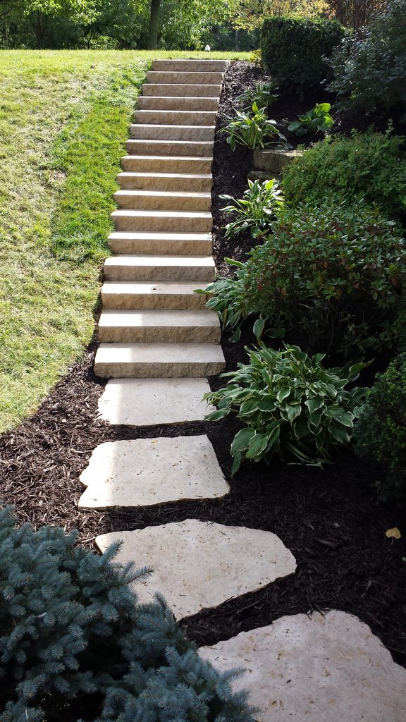 Custom stone stairway. 