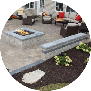 Patio with fire feature