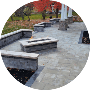 Patio with fire feature